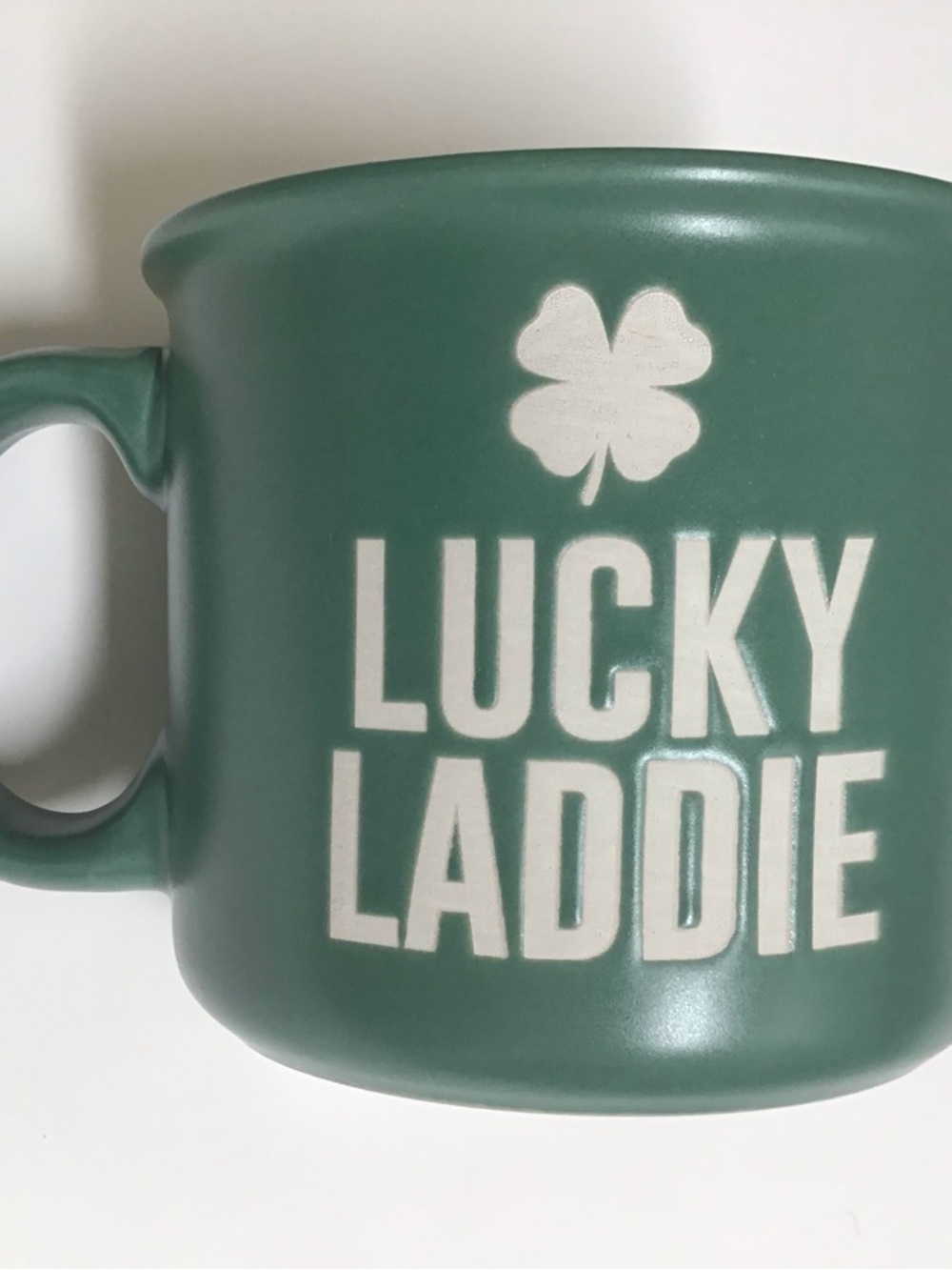 Lucky Laddie Irish Coffee Mug Green Shamrock Tea Cup Sheffield Clover Cottage